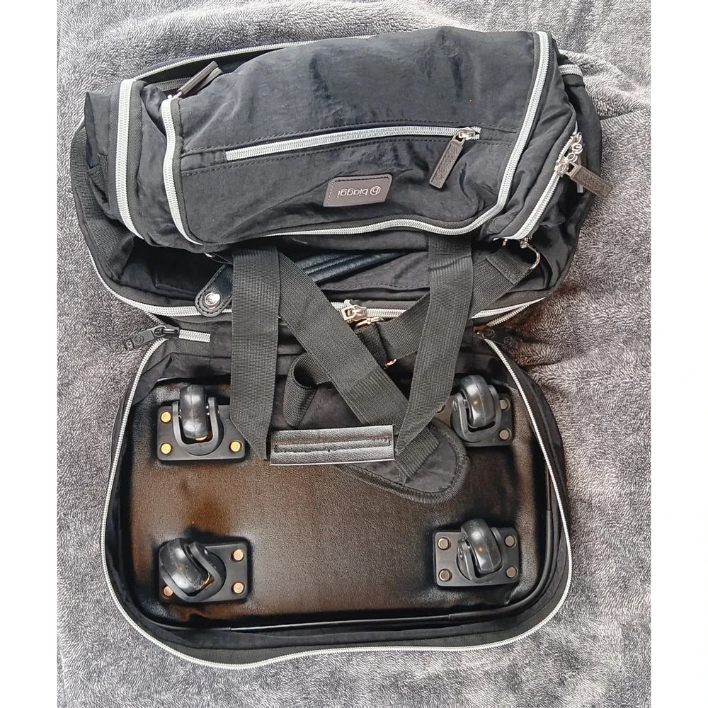 Biaggi Zipsak Rolling Carry On Luggage Bag Black‎ Lightweight Travel